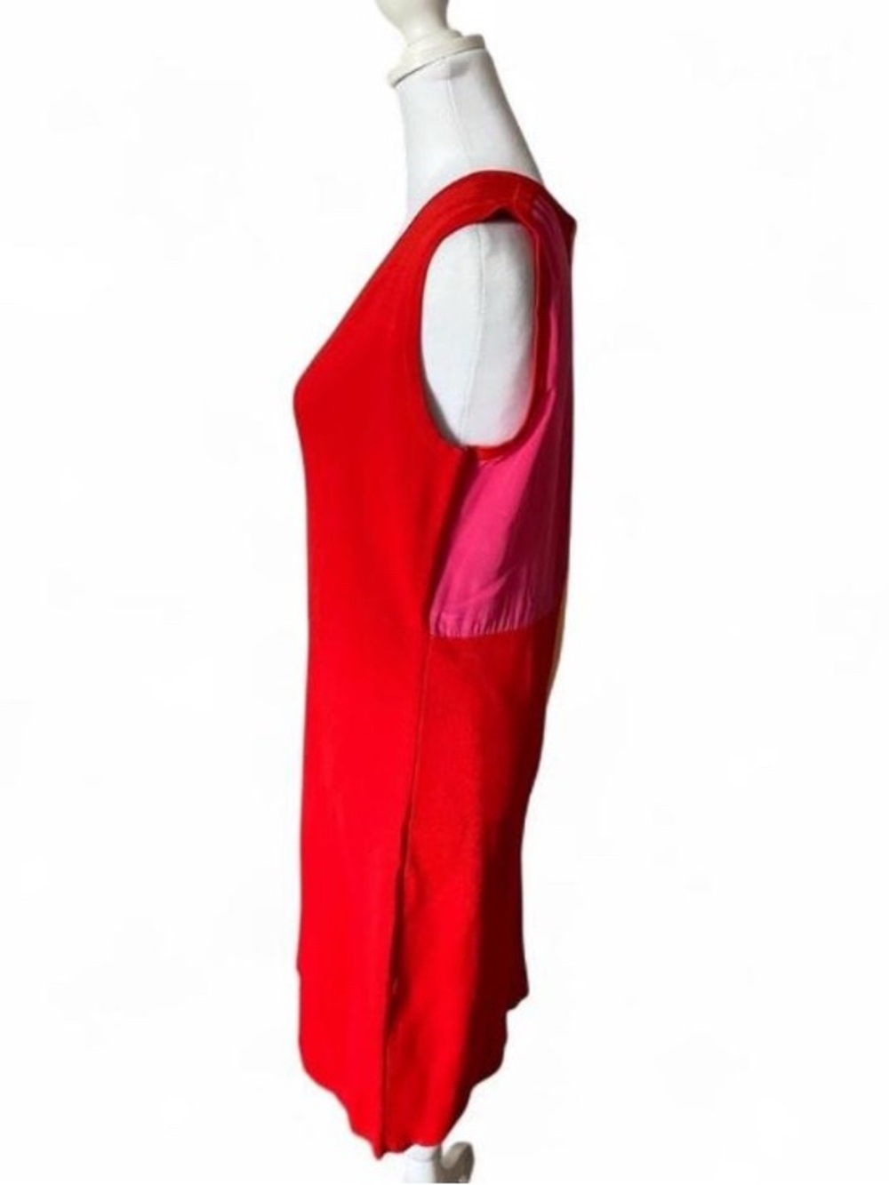 Yigal Azrouel Red Colorblock Sleeveless Wool Blend Dress size Large - Picture 4 of 9